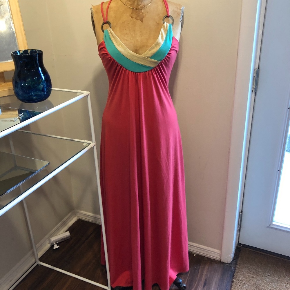 Disco Coral Pink Maxi Dress